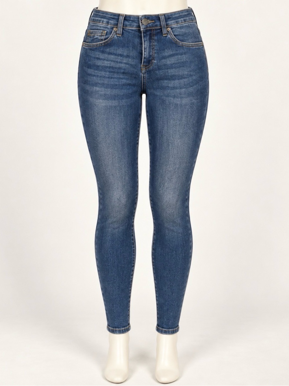 Kut from the Kloth Mid-Rise Skinny Jeans in Medium Blue Wash - 4